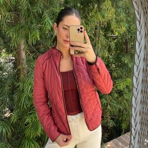 Love tree quilted pink bomber jacket